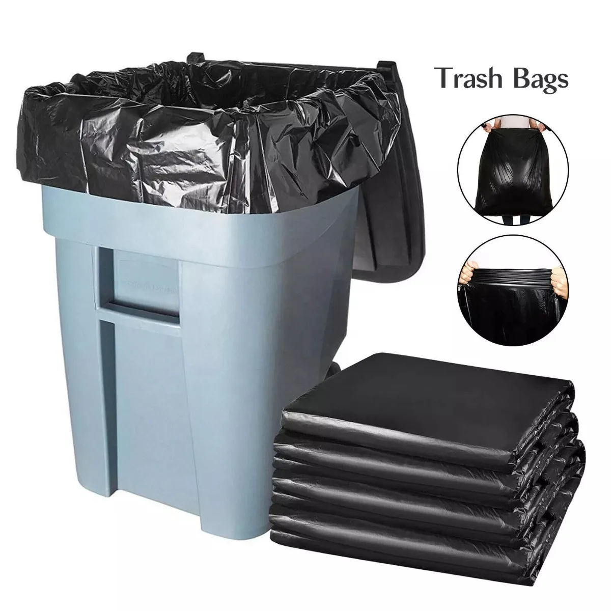 Large garbage bags 50 13/33/45/60/65 gallon heavy duty garbage bags