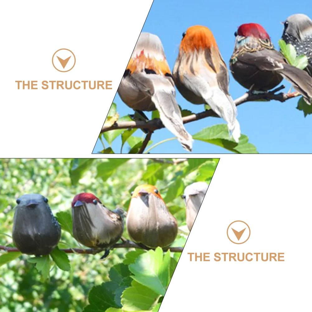 

Decorations Artificial Sparrow Christmas Outdoor Lovely Figurine Bird Figurines for Home Imitation Craft
