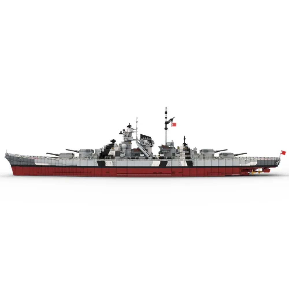 Gobricks MOC Bismarck Bout Bricks Display Model Military Bismarck Warship DIY Building Blocks Set For Kid Collection Gift