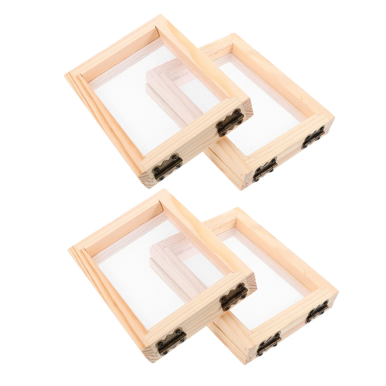 4pcs-wooden-paper-making-screen-natural-wood-deckle-mold-diy-paper-craft-frame-for-dried-flower-projects-and-educational-art