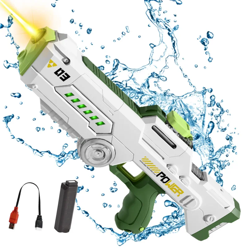 Kinder-Wasserpistole mit Großer Reichweite Automatische Wasseraufnahme Wasserpistolen mit Licht Sommer Outdoor Strand Pool Spielzeug für Kinder