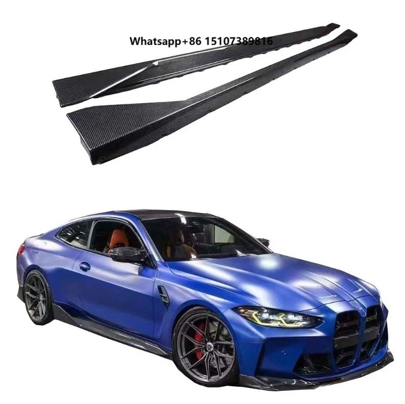 M3 M4 G80 G82 Left Double Door Coupe Polished Carbon Fiber Side Skirt with Easy Installation and Side Wings