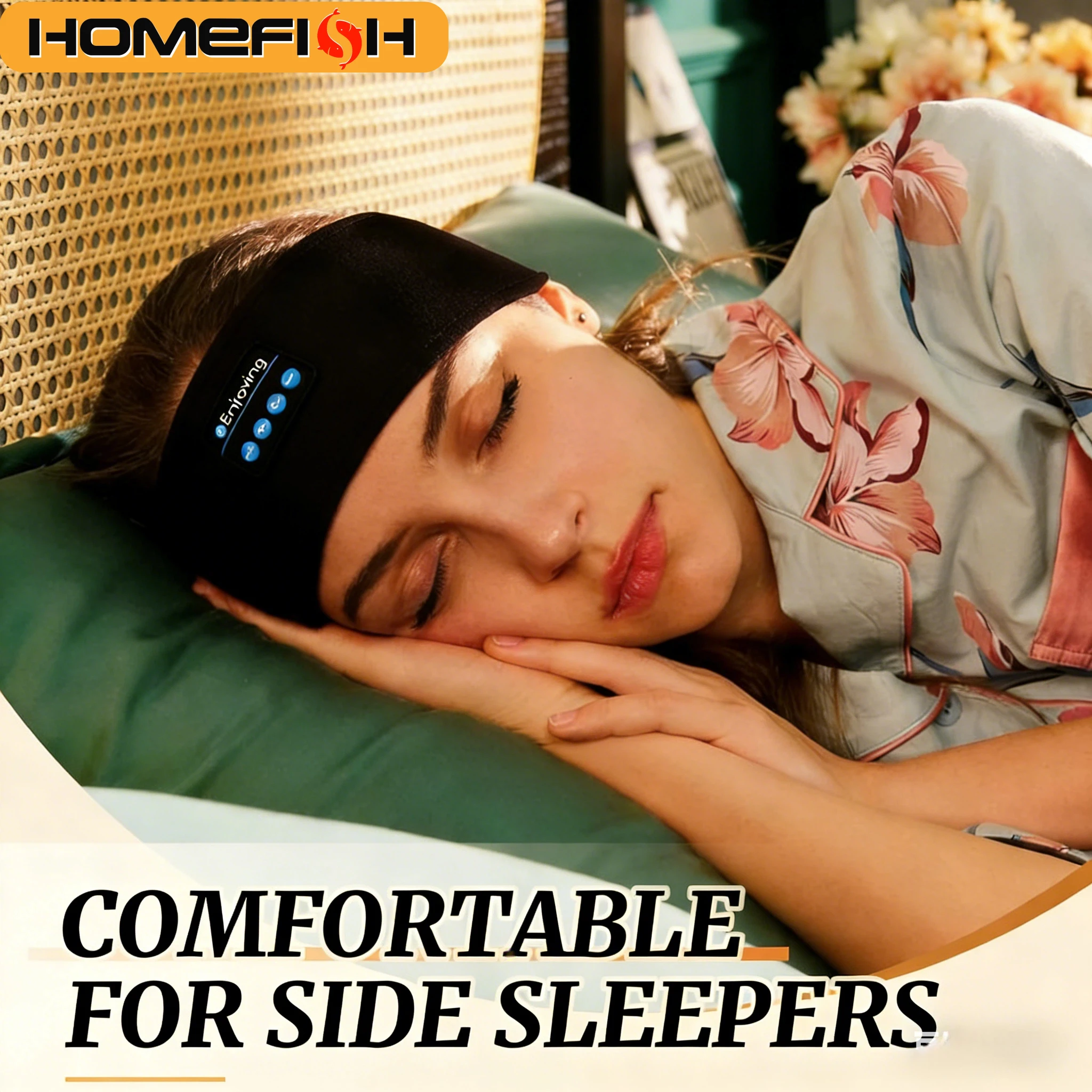 HOMEFISH Wireless BT Headset Sports Sleep Headband Eye Mask Fone BT Earphones Air Pro Earbuds Wireless Headphones