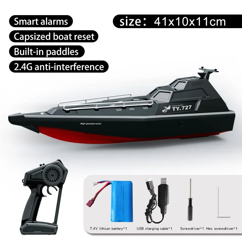 Rc Boat 4 canali telecomando elettrico ad alta velocità nave modello di navigazione ad acqua ricaricabile giocattoli da esterno per adulti e bambini