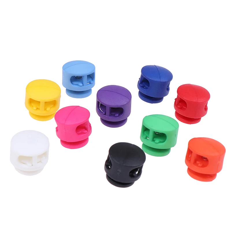 10pcs Assorted Colors Cord Lock Stopper Buckles Clamp Toggle Clip Shoelace Kids Toys Craft Bag Sewing Accessories