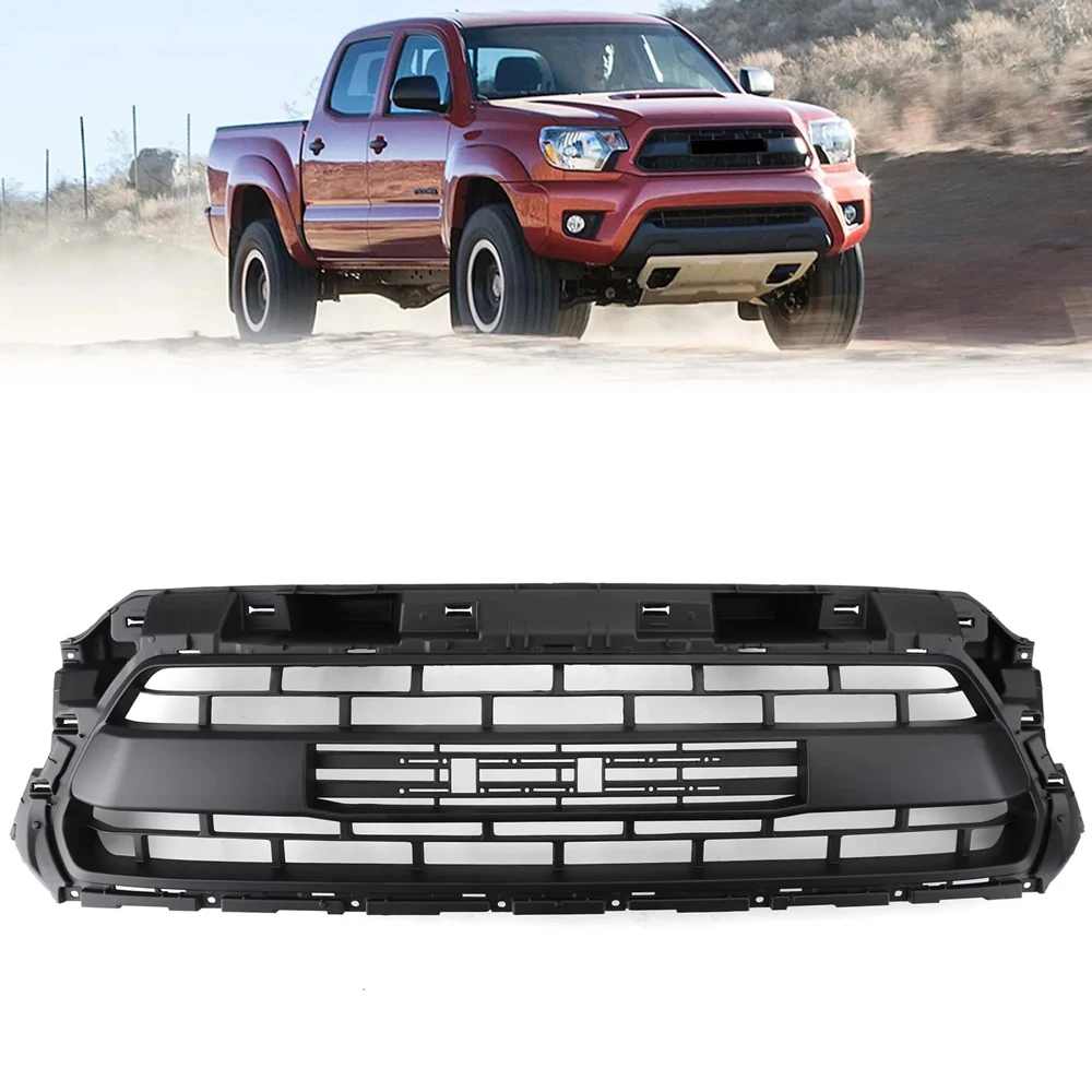 

ABS Black Front Grill For 2012-2015 Toyota Tacoma Upper Radiator Racing Grill Bumper Mask Cover