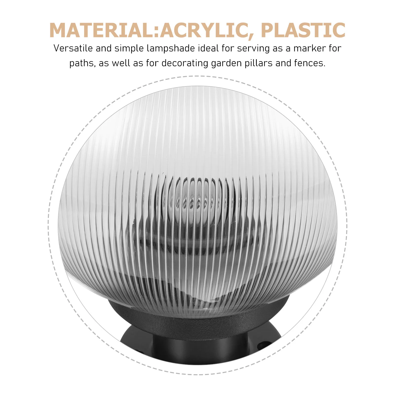 

1Set Acrylic Globe Lamp Shade Outdoor Post Lamp Globe Lampshade Replacement Cover Porch Light Cover