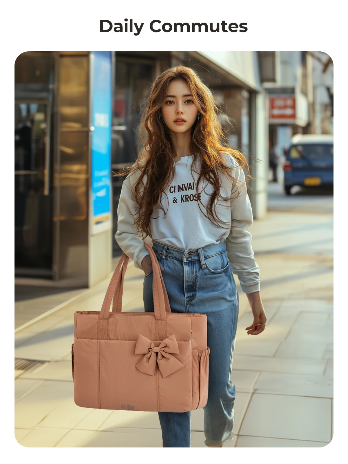 BAGSMART Einkaufstasche mit großer Kapazität für Damen, vielseitige Handtasche zum Pendeln, Messenger-Schultertasche mit mehreren Taschen – Detail 9
