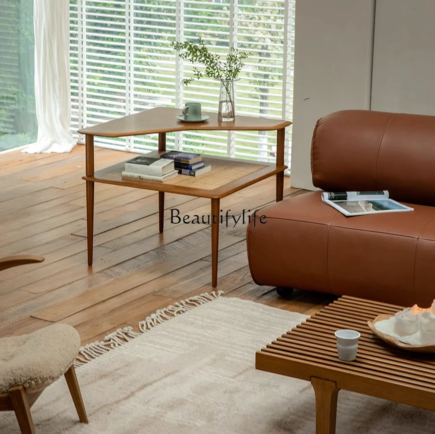 Medieval replica Denmark Medieval corner coffee table retro solid wood tea