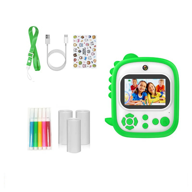 Fotocamera per bambini Mini stampante a stampa istantanea schermo da 2.4 pollici videocamera HD da 12mp 1080P fotocamera digitale istantanea per bambini