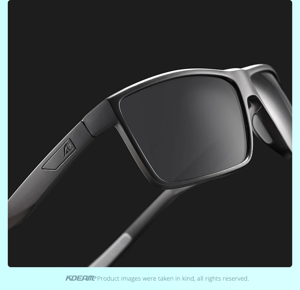 KDEAM Scratch Widerstand Sonnenbrille Männer Polarisierte 100% UV Schutz Sonnenbrille Integral Frühling Scharniere Und Gebogene Tempel KD029 – Detail 6