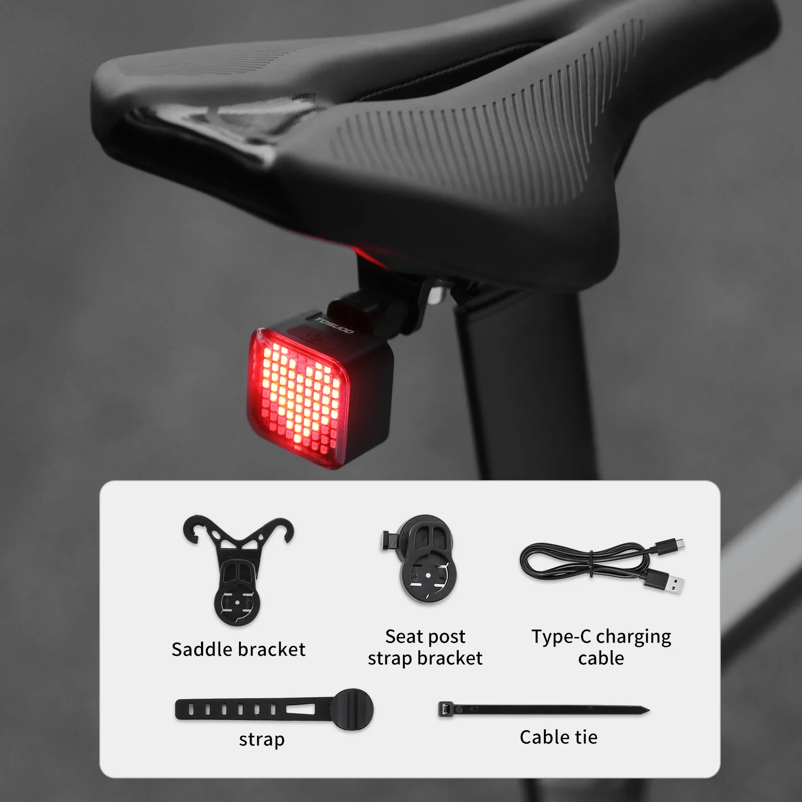 TOSUOD Bicycle Tail Light USB Rechargeable LED Bike Rear Light Multi Modes Cycling Safety Warning Lamp For Mountain Road Bike