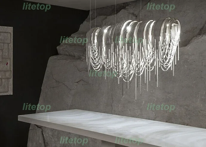 Aluminum Chain Pendant Lamp Suspension Light Sitting Room Office Hotel Restaurant Modern Ceiling Chandelier Hanging Lighting