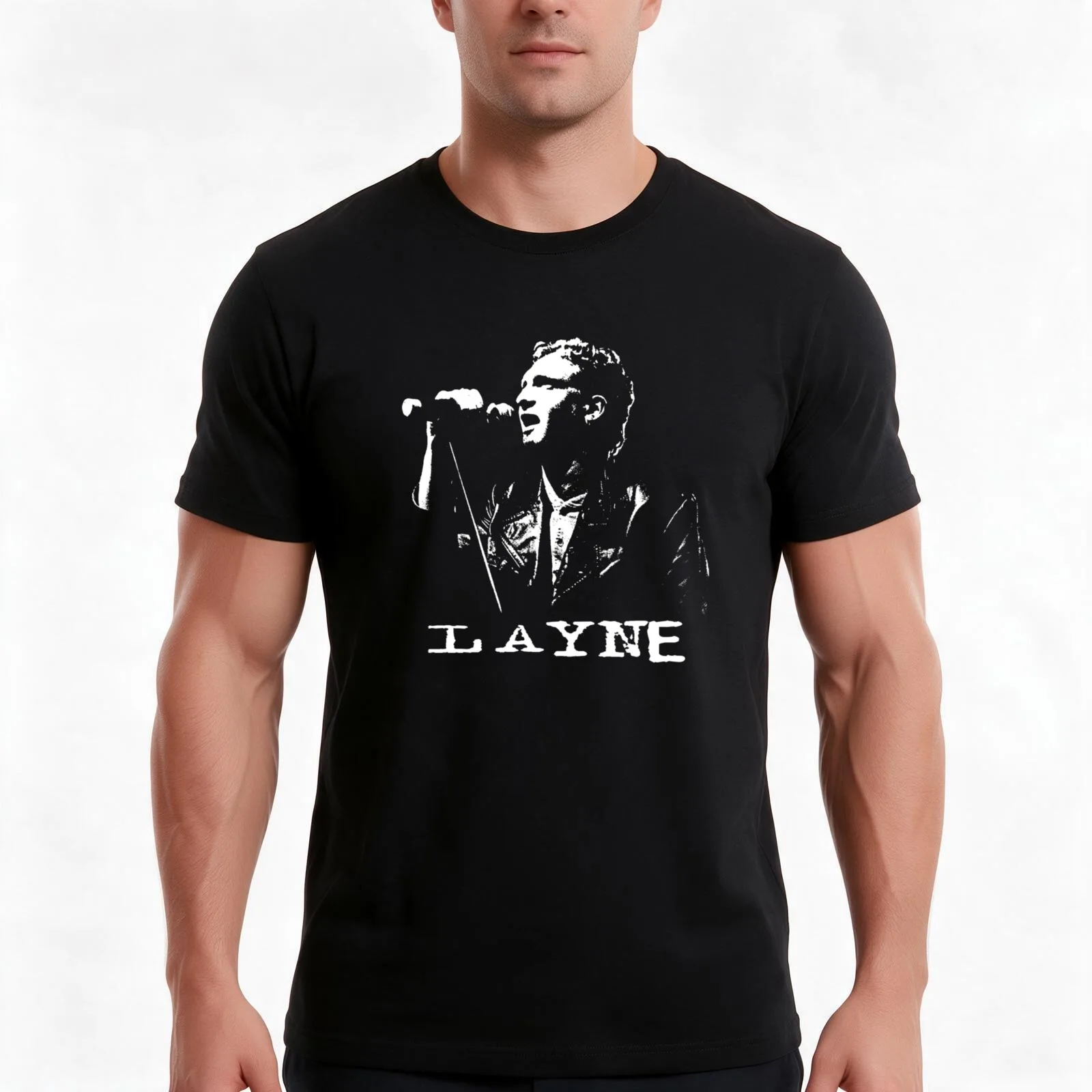 Layne - in White Stencil-1 Essential Copy T-Shirt Summer Casual Cotton Tee Oversized Streetwear Tops Vintage Graphic Print