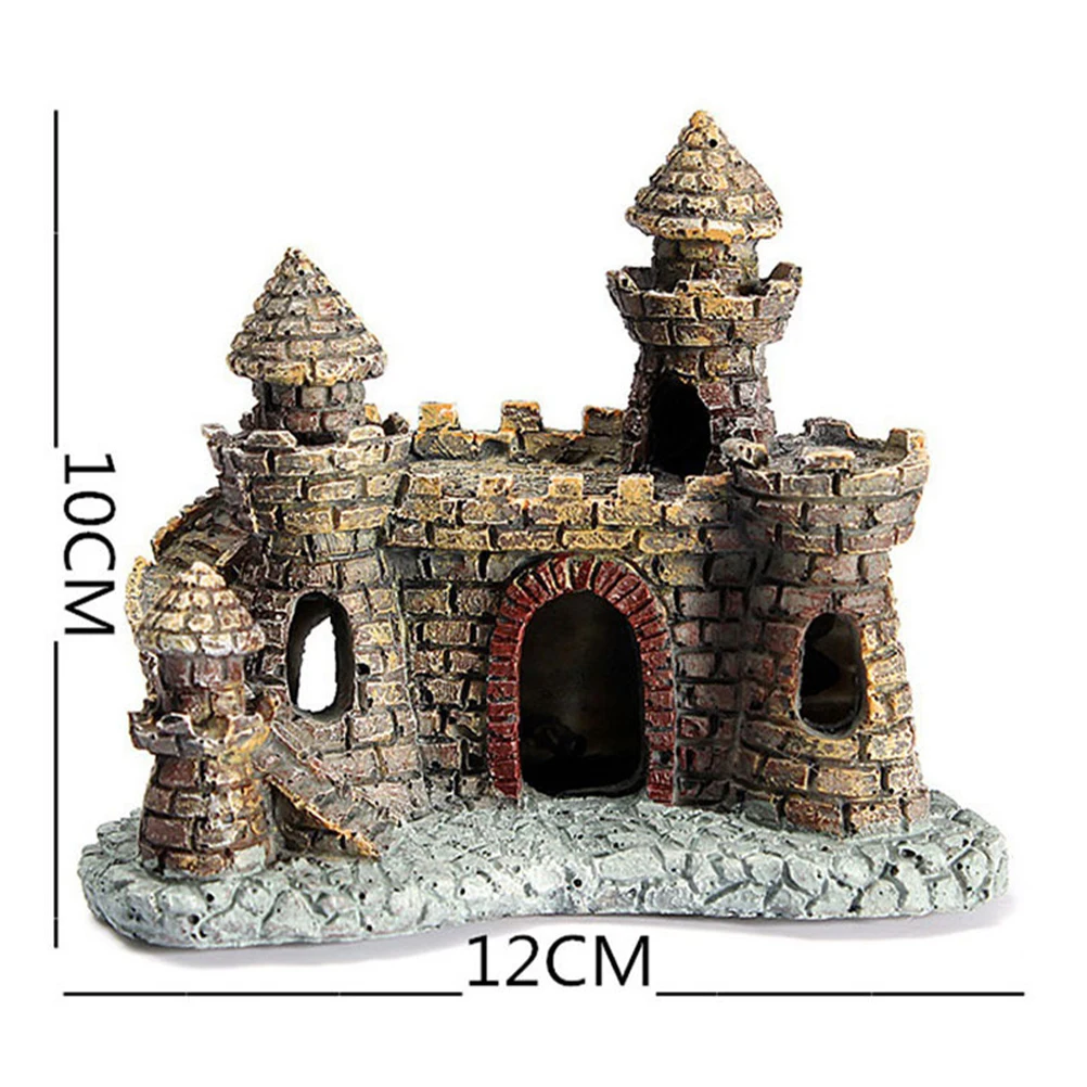 

Castle Aquarium Decoration Durable Landscaping Ornament Safe Fish Tank Decor Long Time Use Non Fading Scenery Change Pet