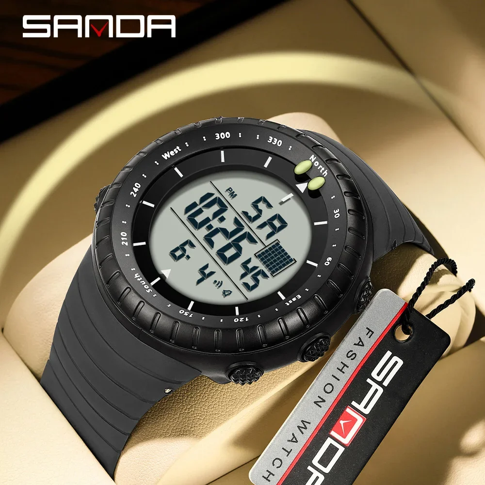 

SANDA Top Brand New Men's Electronic Watch Outdoor Sports LED Alarm Clock Multi functional Waterproof Men's Watch 6256