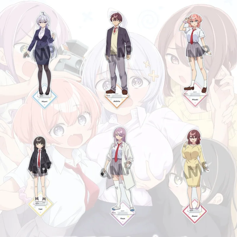 Kamio Fukuchi Anime Yowayowa Sensei Acrylic Stand Hiyori Akemi Mizuki Yuki Kaya Model Figure Cosplay Plate keychain Toys 15cm