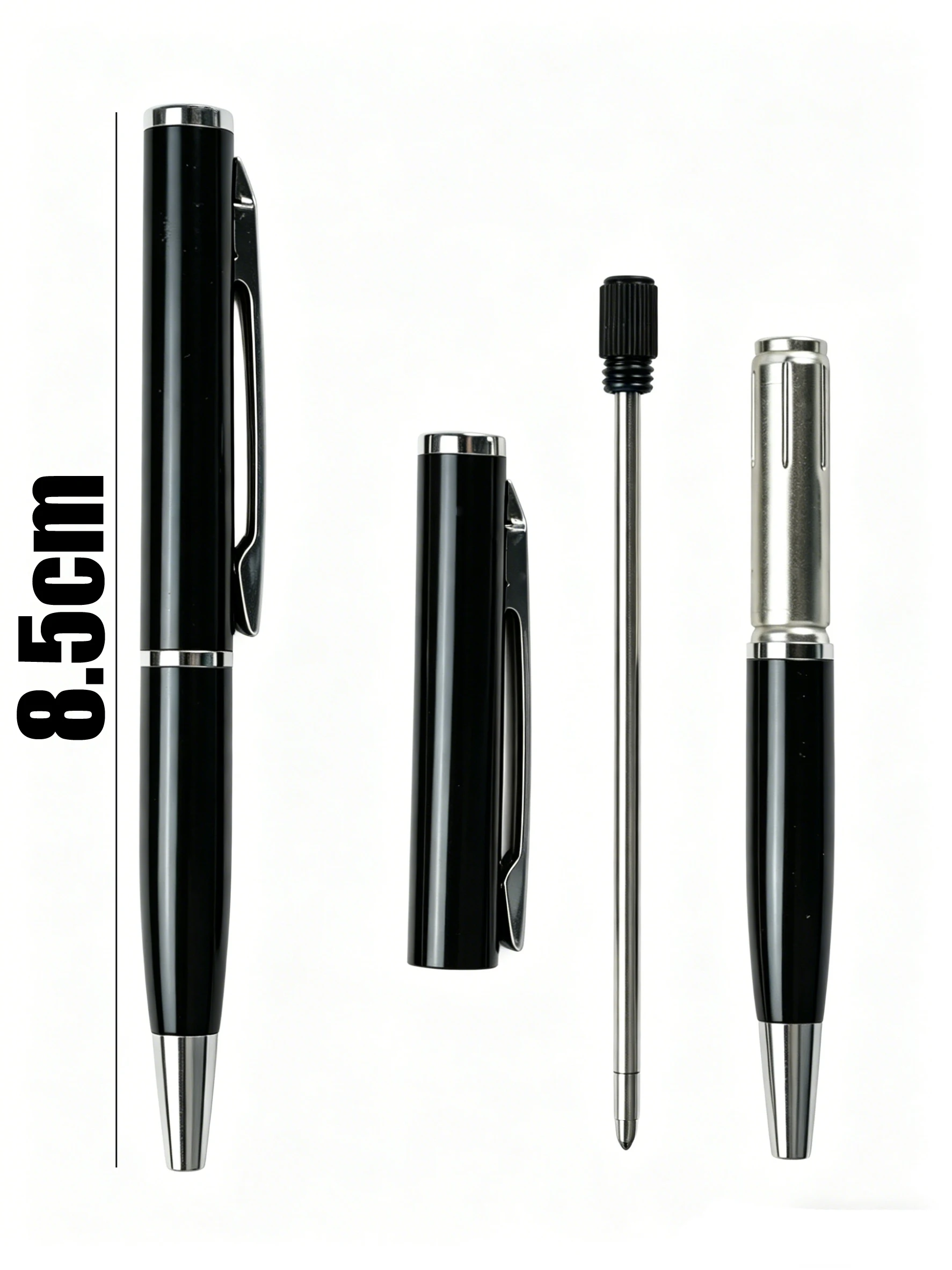 Compact Retractable Twist Ballpoint Pen Mini Pocket-Sized Metal Ballpen with Black Blue Replaceable Refills 0.7mm Travel Use image 6