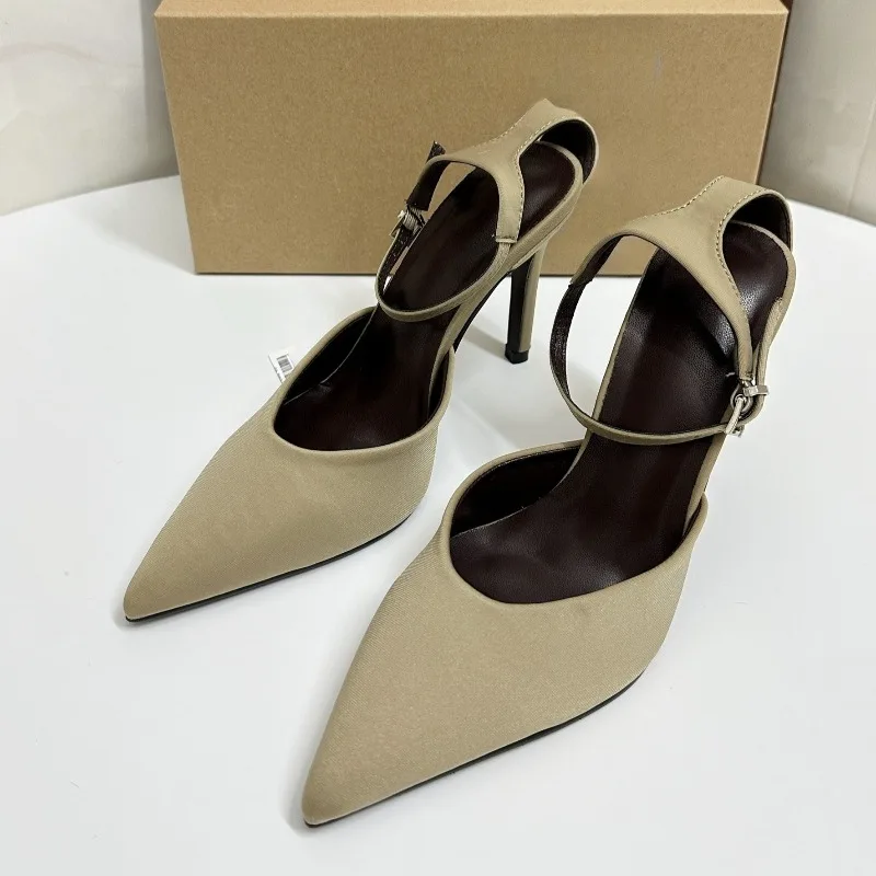 

Brand Pointed Toe Office Lady High Heels Shoes Elegant Ankle Strap Dress Stiletto Party Daily Wear Stylish Footwear Female Pumps
