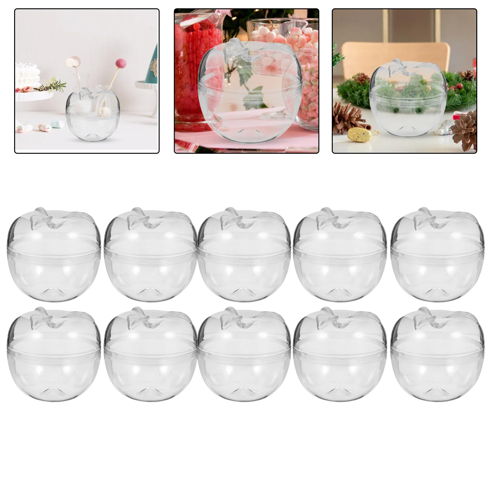 

10 Pcs Apple Dessert Box Festive Candy Boxes Decor Decorate Carnival Containers with Lids Plastic Party Favor