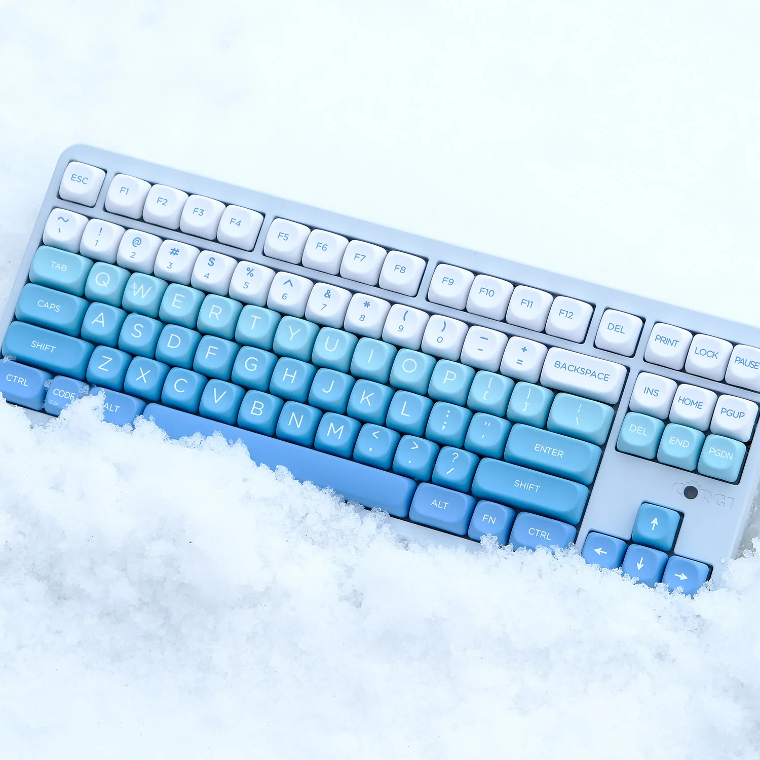 KTOMOT 125 Keys Falling Snow Keycaps PBT MOA Profile Simple Style Keycap for Cherry MX Switch DIY GMK Games Mechanical Keyboard