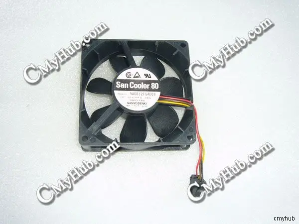 For Sanyo Kenki 9A0812FG4D03 DC12V 0.38A 8025 8CM 80MM 80X80X25MM 4pin Cooling Fan 9A0812FG4D03