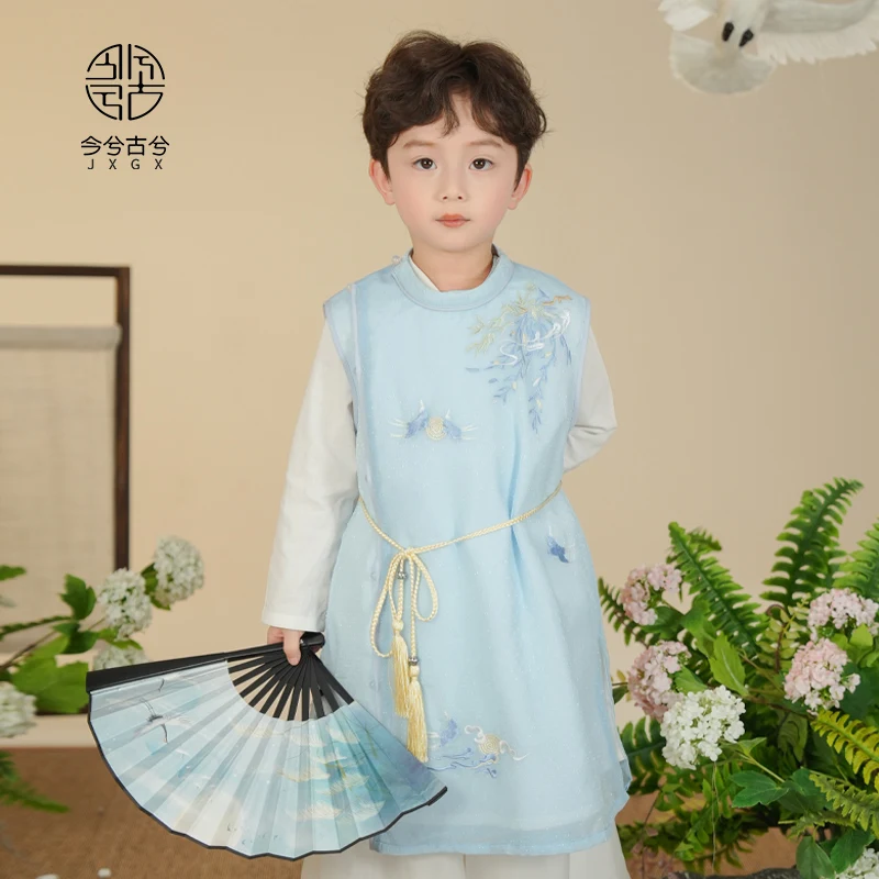 Hanfu Boys 2024 primavera e autunno Costume antico gioventù stile cinese immortale eroe Performance Costume Costume antico Set maschile