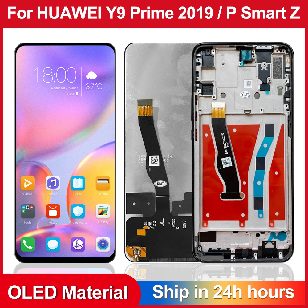 AMOLED para Huawei Y9 Prime 2019 STK-L21 L22 LX3 pantalla táctil digitalizador montaje para Huawei P Smart Z STK-LX1 LCD reemplazar