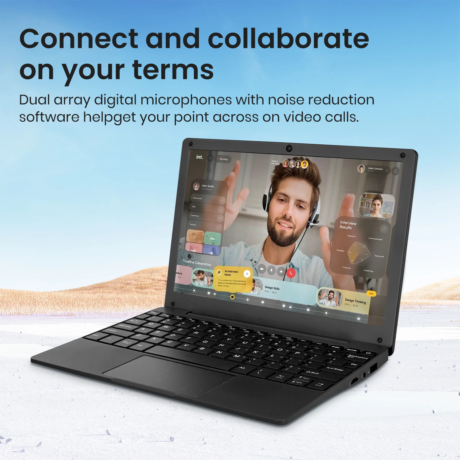 Przenośny mini laptop 10,1 cala z procesorem Intel Celeron N4000, 8 GB RAM, 128 GB SSD, Windows 11, cienki i lekki notebook dla studentów i do biura, rok 2025.