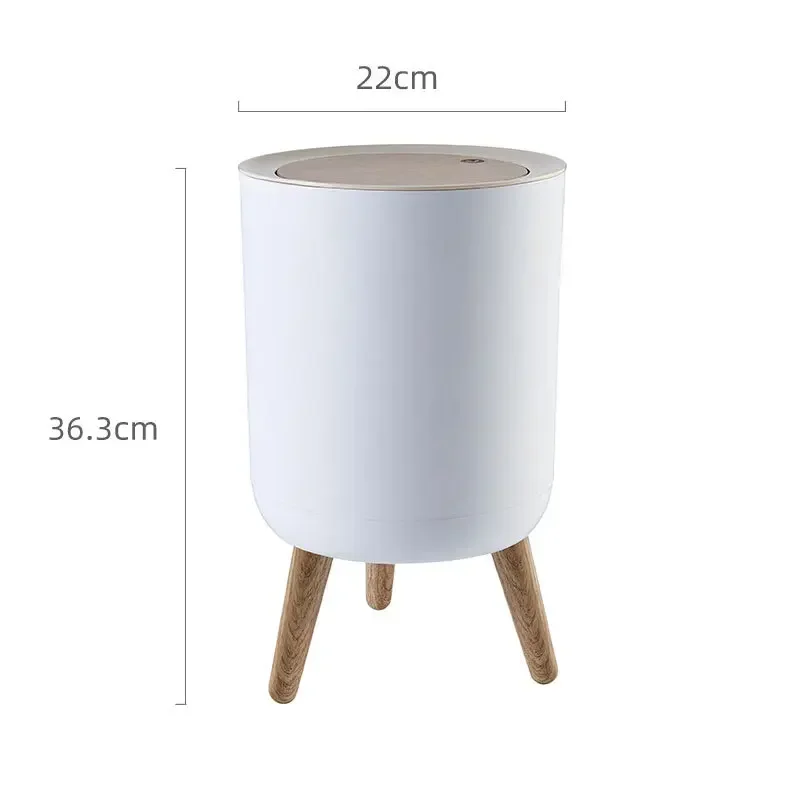 High Foot Garbage Bin Household Multifunctional Wood Grain Bin Bathroom Office Living Room Multi Venue Shared Paper Basket