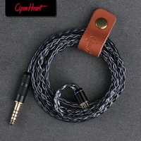 Cable de auriculares OPENHEART azul de 8 núcleos 2,5/3,5/4,4mm MMCX/0,78 2 pines/QDC cobre Chapado en plata reemplazar Cable equilibrado mejorado