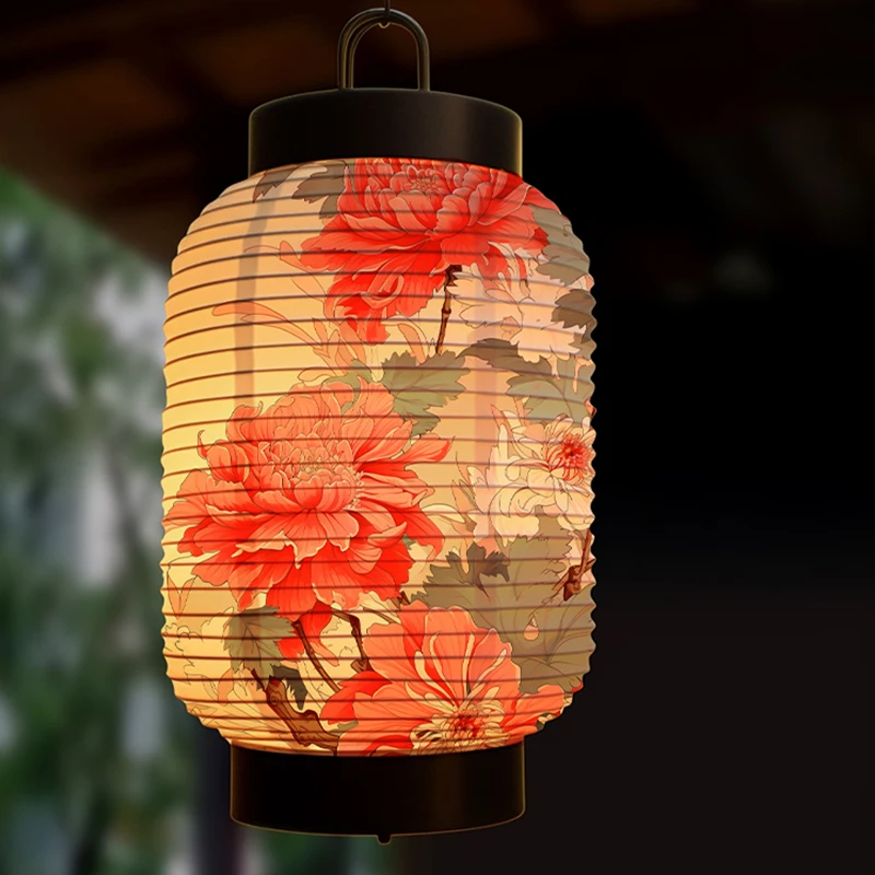 New Flower Series Japanese Paper Lantern Chrysanthemum Peony Print Restaurant Lantern Home Hotel Festival New Year Party Decor