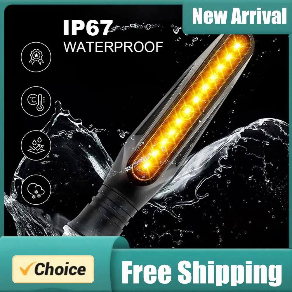 

Motorcycle LED Turn Signals Light Universal Motorbike Side Turning Indicators Daytime Running Lights for Motorcycles Beach Bikes