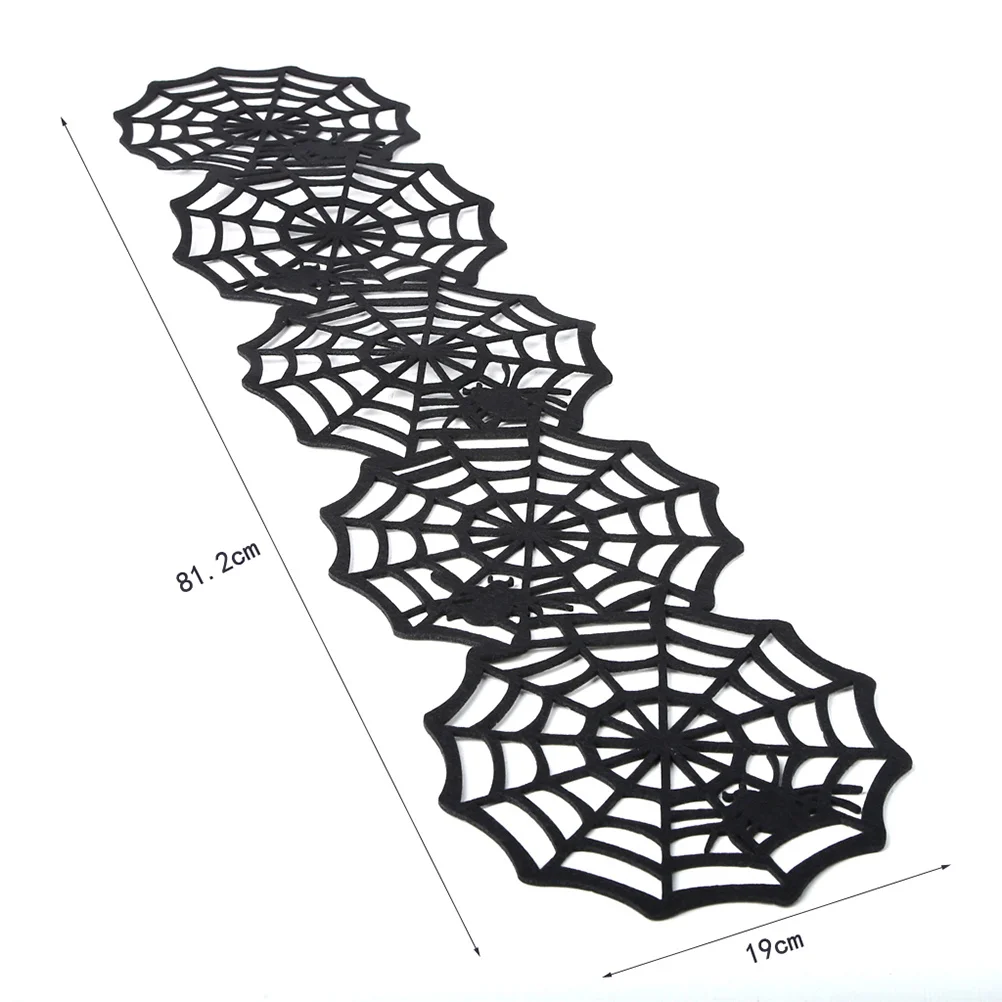 

Halloween Spider Web Table Runner Nonwovens Tablecloth Decoration for Home Party Bar Restaurant Halloween Decor