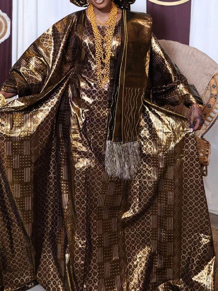 

Платье Ид Мубарак 2025! Африканский комплект Dashiki Boubou в Анкаре с шарфом, кафтан на Рамадан, женская праздничная одежда, длинное струящееся платье макси