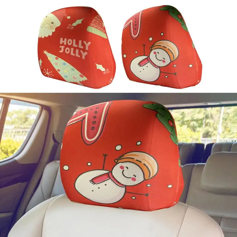 

Christmas Car Seat Headrest Cover Creative Cute Seat Protection Christmas Decoration Universal Headrest Cover for Car Interior