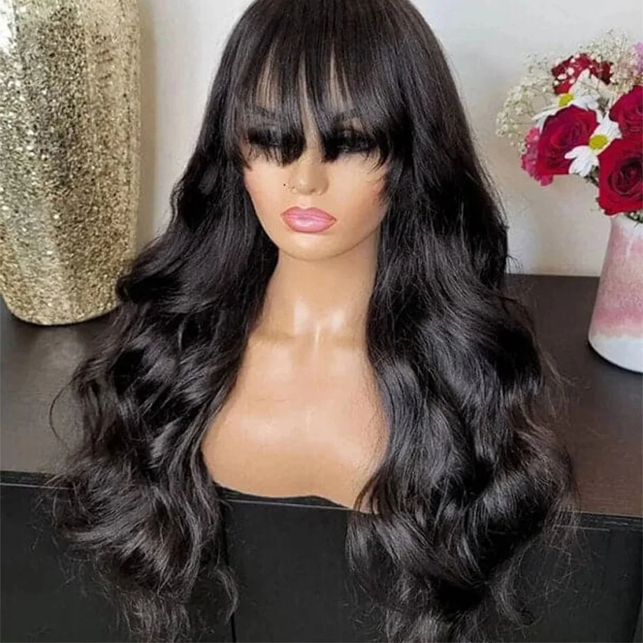 Body Wave Wigs With Bangs Human Hair Wigs For Women Brazilian Hair Wig With Bangs 3x1 Middle Pare Lace Wig Short Bob Wig Sale