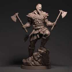 Resin Figure Ancient Two Axe Warrior 1/24 Scale  Diy  Assemble Model Kit Unassembled Diorama and Unpainted Statuettes Toys