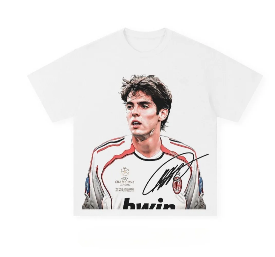 2026 Kaka Football Star Character Print T-shirt for Men Women Highly Anticipated Pure Cotton Couple Top From Europe and America