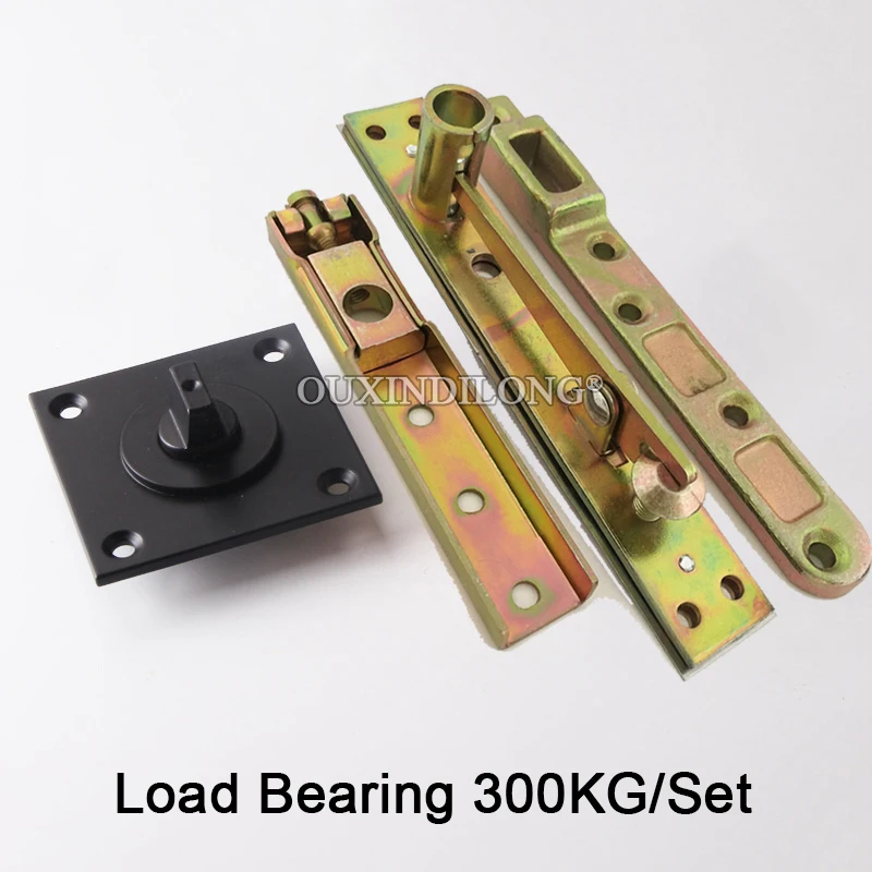 Stock 1Set Heavy Duty Door Pivot Hinge 360° Rotary Invisible Hidden Door Hinges Up and Down Mount Door Shaft Hinge Loading 300KG