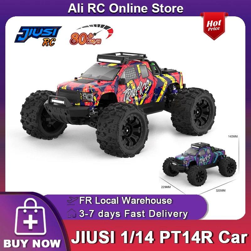 Image of NEUER JIUSI 1:14 PT14R RC Auto 2.4G 4WD 35A 80km/h 3600KV Bürstenloser Motor Hochgeschwindigkeits-Metall-Truck Offroad-Fahrzeug Kletter-Rennwagen Sturzsicheres RC-Modellspielzeug für Erwachsene und