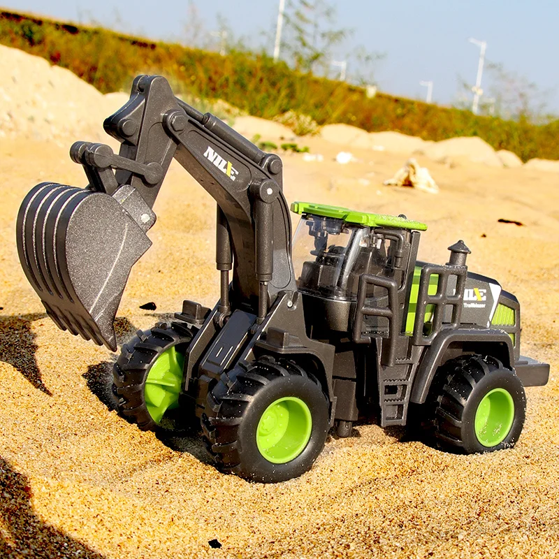 1: 50 Simulation Alloy Head Children's Engineering Vehicle Toy Excavator Crane Model Truck Car Toys for Boy's Birthday Xmas Gift