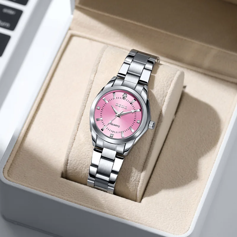 Mayzhisu senhoras relógio feminino luz de luxo retro feminino quartzo relógio de pulso à prova dwaterproof água negócios feminino aço inoxidável