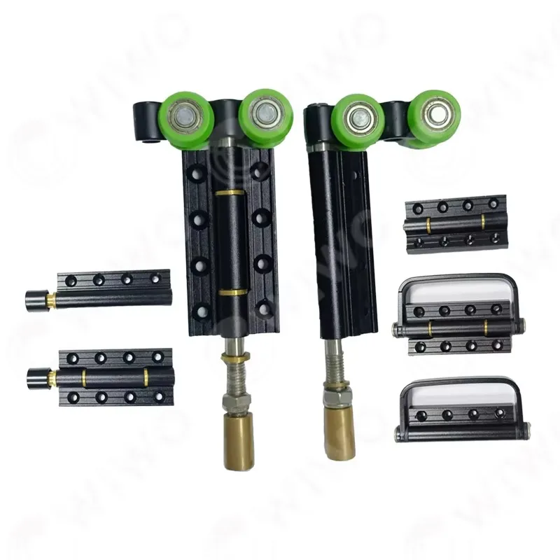 Hinged folding sliding door roller system for sliding folding door systems with aluminum frames