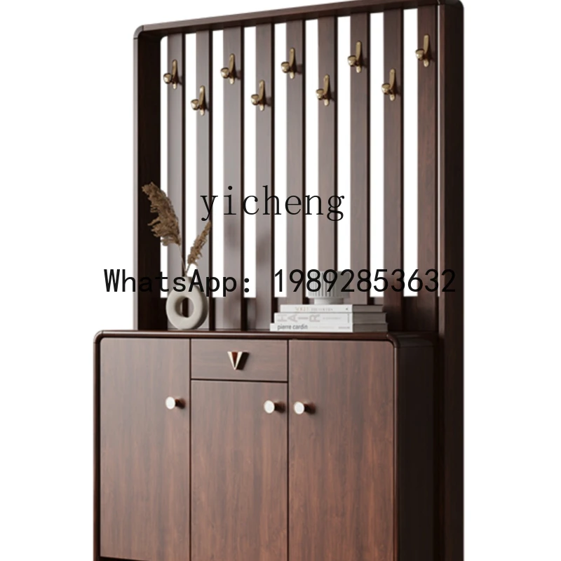 New Chinese Style Home Large Capacity with Hanger Shoe Cabinet Entrance Living Room Entrance Cabinet Simple Modern