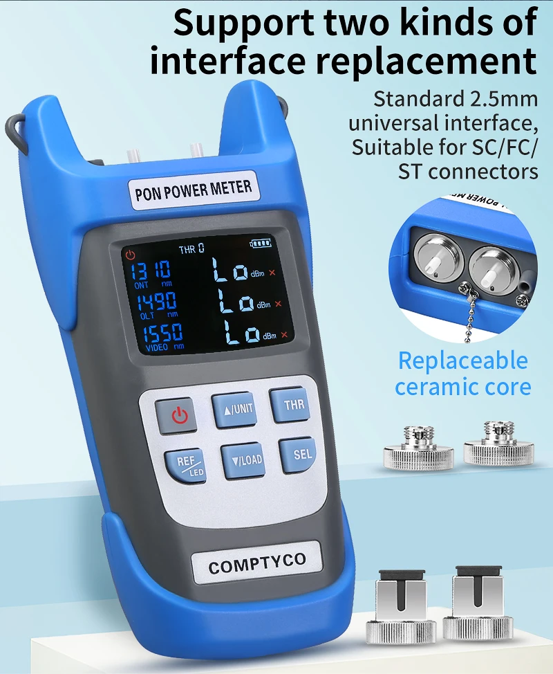 AUA-C330U/AUA-C330A Rechargeable PON Power Meter Optical Fiber PON OPM FTTX/ONT/