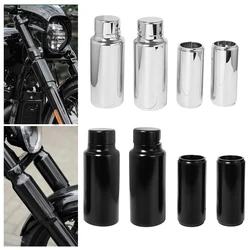 Black/ Chrome Motorcycle Front Upper Lower Fork Cover Tube Cap Set Aluminum For Harley Softail FXBR/S Breakout 107 114 2018-2022