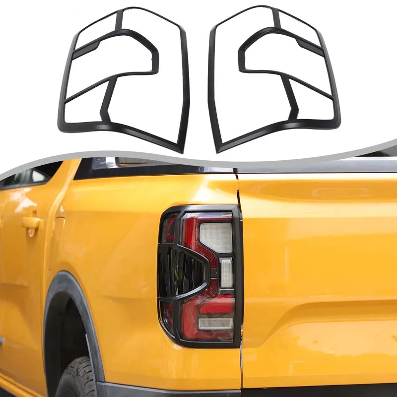 

2 шт. матовые черные накладки из АБС-пластика для задних фонарей Ford Ranger 2023+, декоративные рамки, защитные аксессуары для экстерьера автомобиля