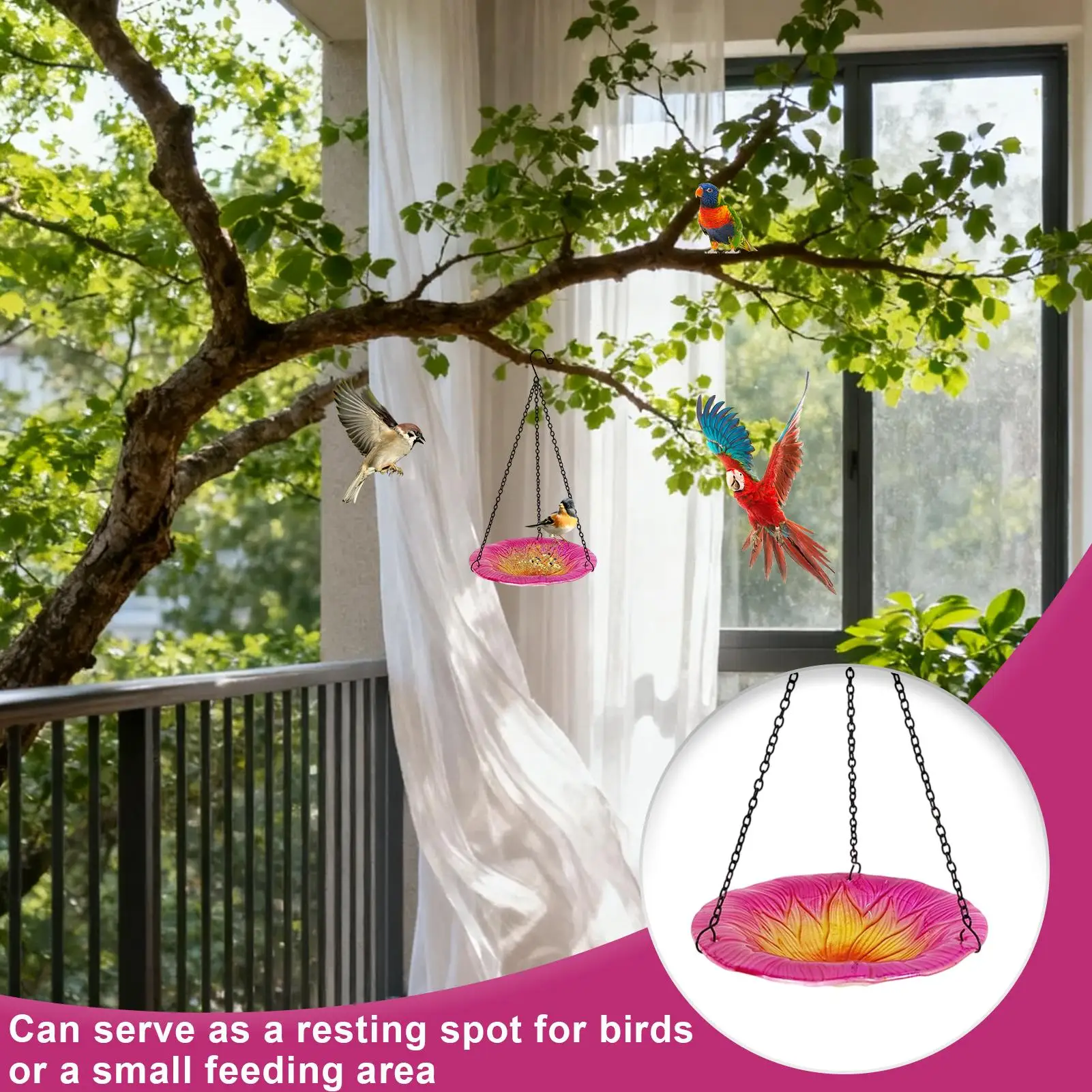 

Bird Bath For Outside Flower Weatherproof 8 Inches Feeder Decorative Bird Baths For Lawn Backyard Patio Wildlife Outdoor Yard