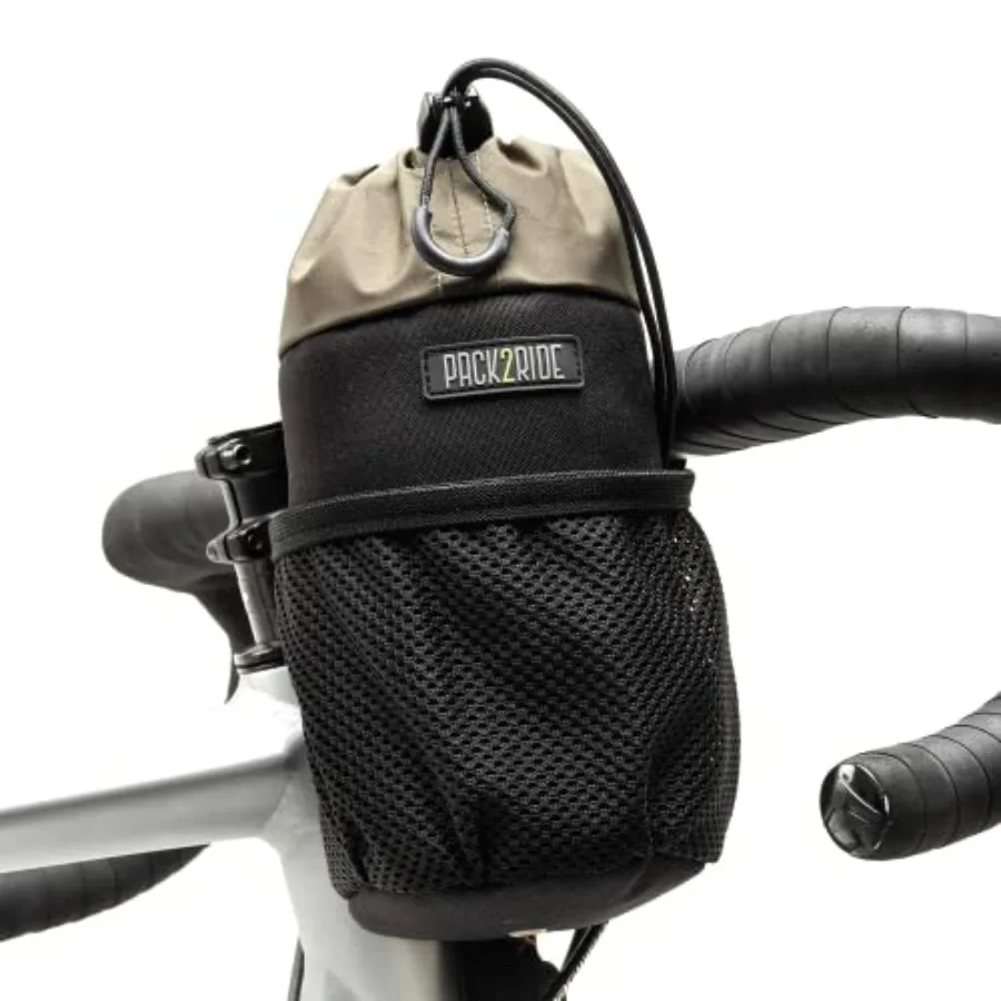 

Bongo Bike Handlebar Bag - Water Resistant and Durable Fabric Bicycle Water Bottle Holder, Secure Attachment Bikepacking Stem B